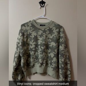 Vinyl Icons Camouflage Cropped Sweatshirt